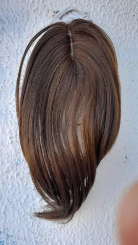 Peruca blend hair Para Cabelos Humanos Leves E Finos Franja Aparada
