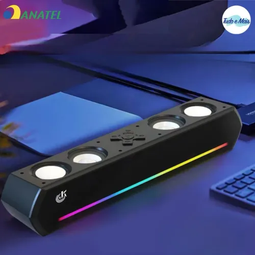 Soundbar Bluetooth 30W Preta com 4 Alto-falantes e Som Estéreo