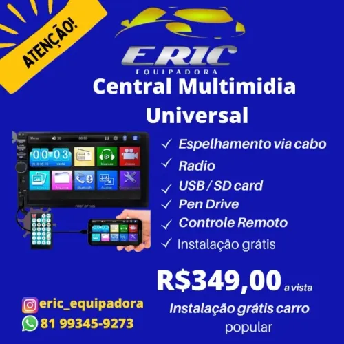 Central Multimídia Mp5 em Promoção Já Instalada