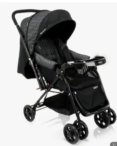 Carrinho de Bebê Cosco Kids Reverse - Preto Rajado