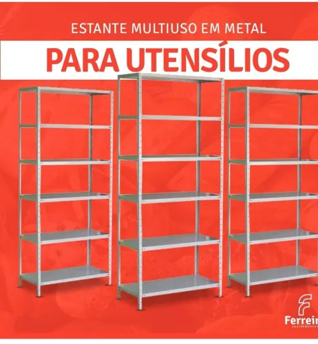 Estante de aço cinza 6 bandejas novas pronta entrega