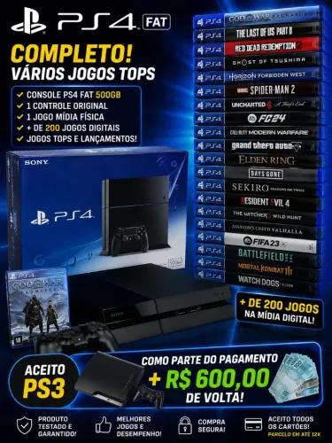 PS4 aceito ps3 + 600 reais de volta