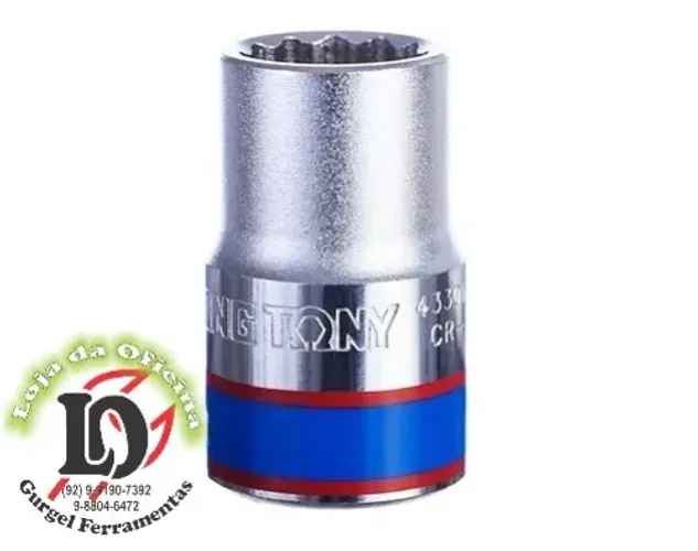 Soquete Estriado 14mm - 1/2" - King Tony-KT433014MR