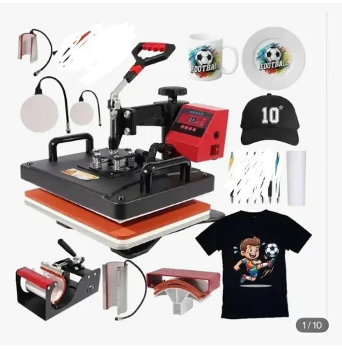 Prensa Térmica 7x1 Sublimação Caneca Camiseta Bones Pratos Cor E Long Drink