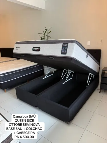 Cama de Casal BAÚ COM COLCHÃO QUEEN