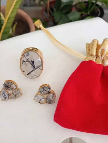 Conjunto anel e brinco