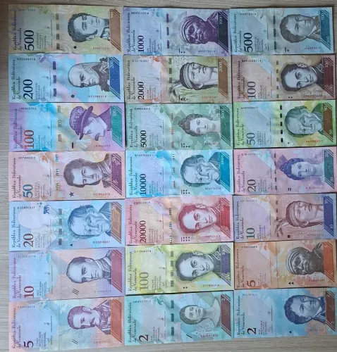 Coleção de 21 Cédulas Venezuela tema Fauna 
