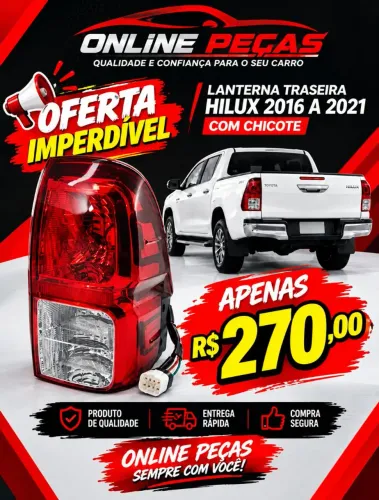 Lanterna traseira Hilux 2016 em diante