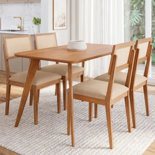 Mesa Acerola 130m com 4 cadeiras Encanto - Entrega Rápida