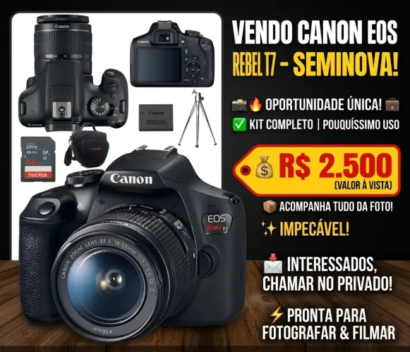 ? CÂMERA CANON EOS T7 ? SEMINOVA