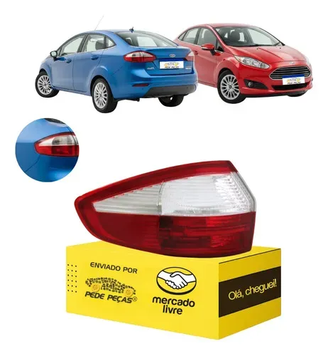 Lanterna Ford New Fiesta Sedan 2014 2015 2016 2017 Canto L.e Esquerdo/motorista Cristal