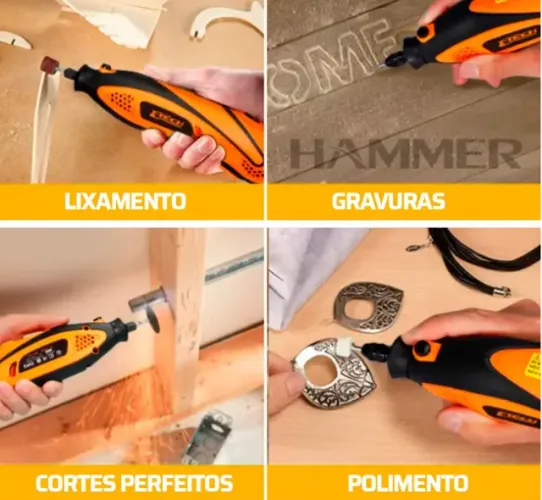 Micro Retífica 135w Com 40 Acessórios MI200 Hammer