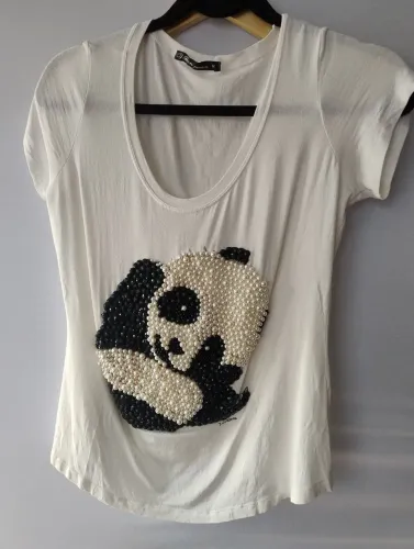 Camiseta bordada panda (so venda)