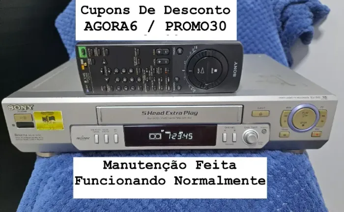 Video Cassete Sony 5 Cabeças Com Controle Remoto SLV-EX5S