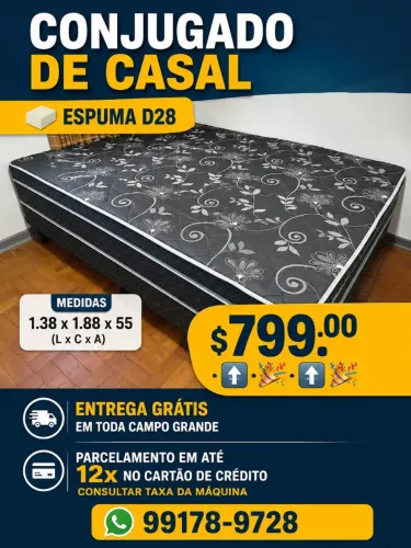 Cama box casal conjugada