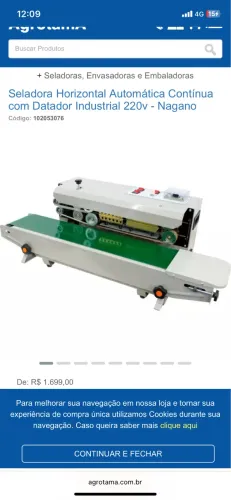 Máquina seladora continua 220v