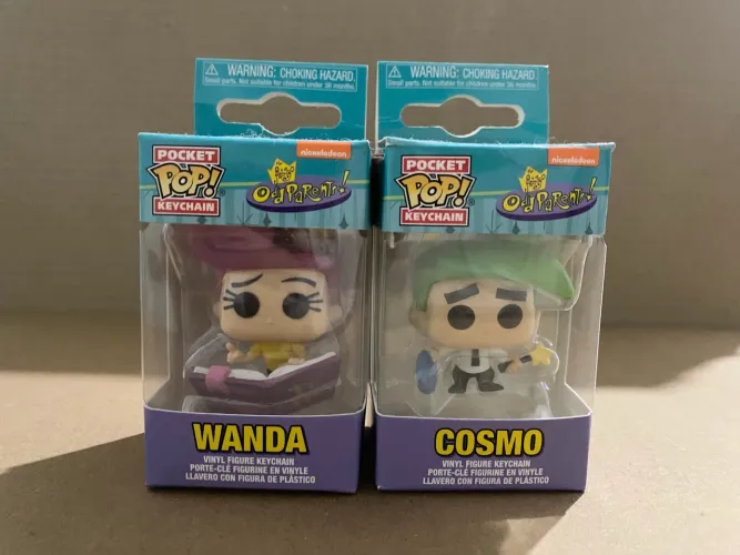 2 Funkos chaveiro Padrinhos Mágicos