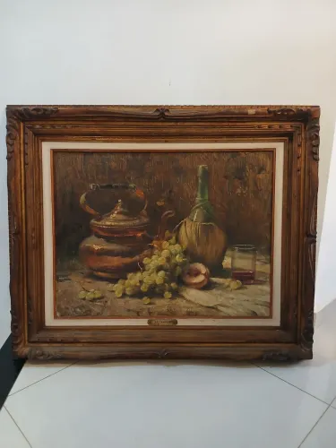 Quadro Assinado J.U. Campos - Obra Original com Moldura Clássica | 61 x 77 cm