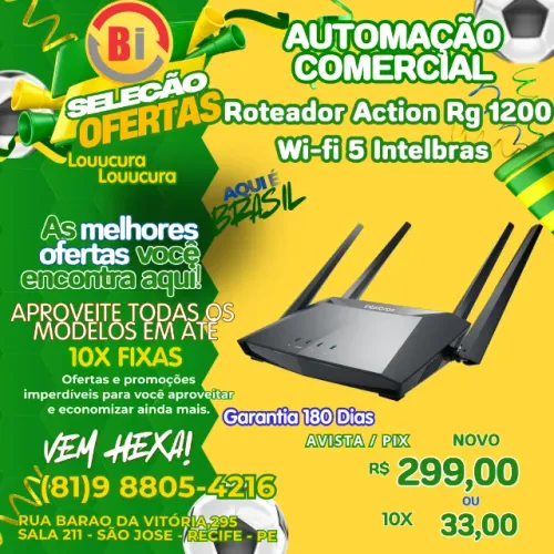 Roteador Action Rg 1200 Wi-fi 5 Intelbras