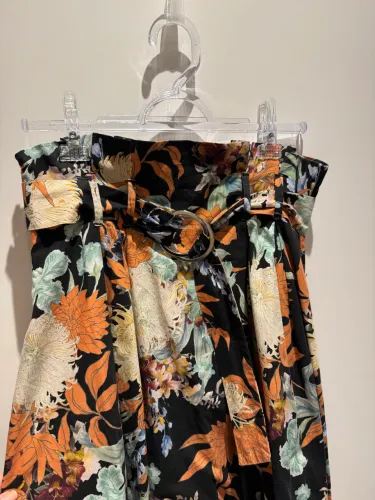 Saia midi em algodão estampado, ZARA, TAM M.  
