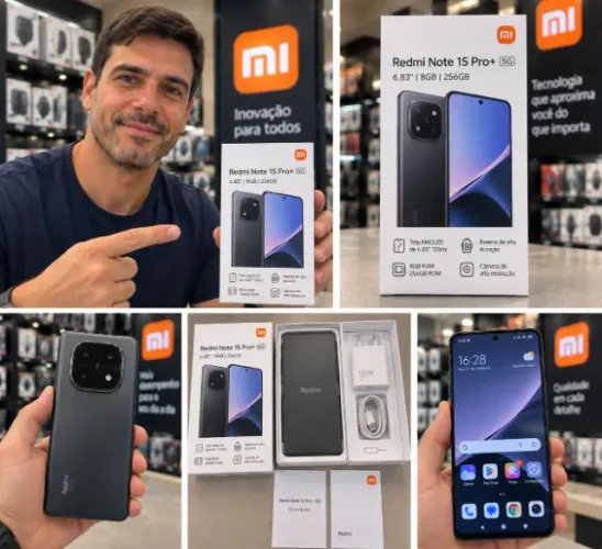 Smartphone Xiaomi Redmi Note 15 Pro+ 5G Dual Sim 6.83" 8GB/256GB - Novo e Lacrado