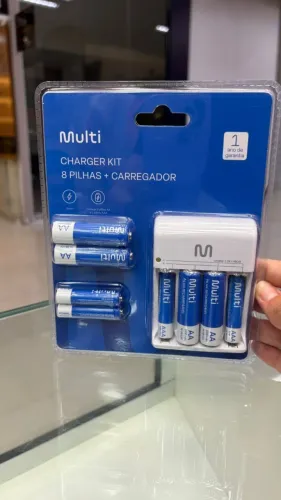 CARREGADOR DE PILHA MULTI + 8 PILHAS