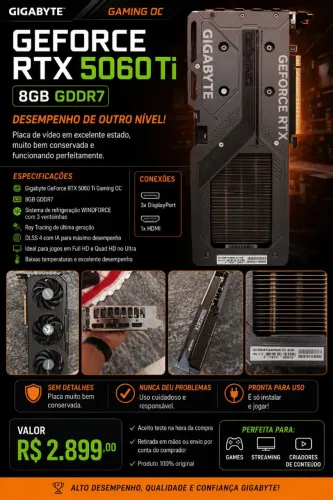 Gigabyte GeForce RTX 5060 Ti Gaming OC 8GB GDDR7