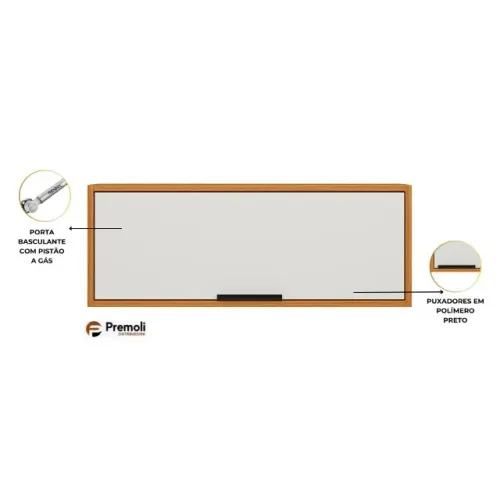 Armário Geladeira Nicho 1 Porta - RAVENA cor freijô off/acetinado Poliman