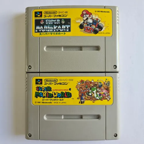 Combo Super Mario Kart & Super Mario World Original Japonês Super Famicom 