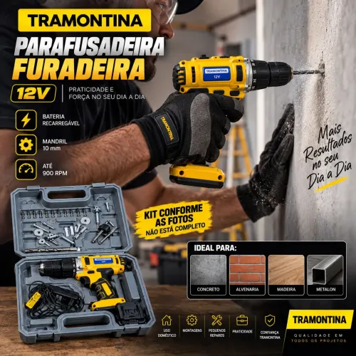 Parafusadeira/Furadeira Tramontina 12V