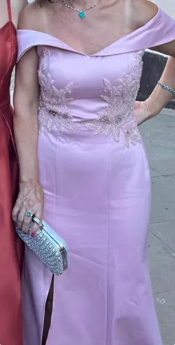 Vestido de Festa Longo Rosê com Pedraria | Tam. G | Usado 1 vez | Excelente estado ?