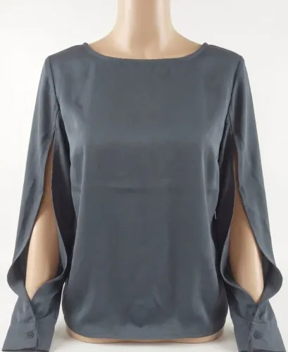Blusa Cetim Feminina Manga Longa Estilo Sofisticado