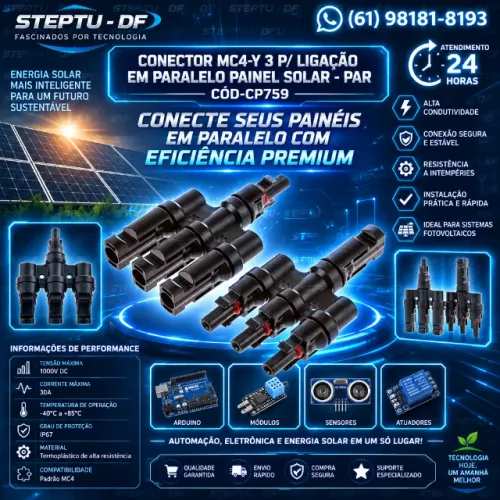 Conector Mc4 -y 3 P/ Ligação Em Paralelo Painel Solar - Par Arduino Automação COD-CP759  