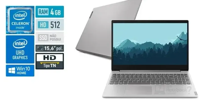 Notebook lenovo ideapad SSD 120 GB Mem. DDR4 4 GB processador equivalente a i5 Wi-Fi 5G