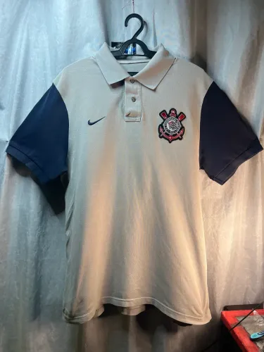 Camisa Polo Corinthians Nike 2011 Original - Bege e Marinho G