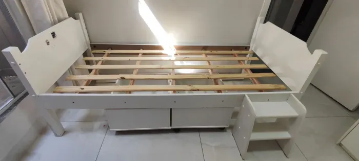 Cama de solteiro Infantil MDF BRANCO
