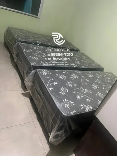Base box solteiro 88x1.88 com Colchão D33 Acoplado Direto da Fábrica