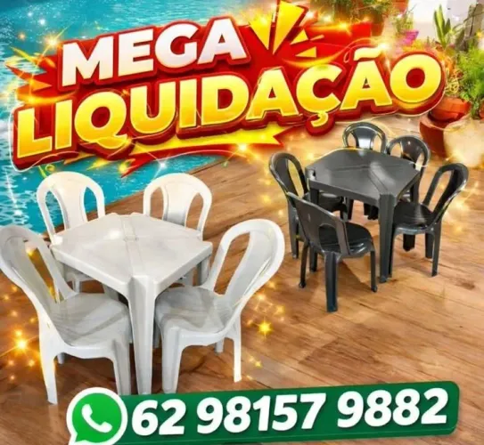 Jogo de mesa 4 cadeira plástico