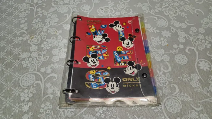 Caderno fichário argolado Mickey