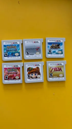 Lote 6 jogos Nintendo 3DS (Pokémon, Zelda, Mario)
