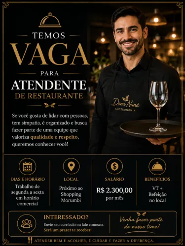 Atendente para restaurante