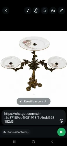 CENTRO DE MESA COM 3 PRATOS DE LOUÇA
