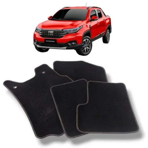 Jogo Tapetes Original Fiat Strada Cab Dupla Aut 2023  Preto