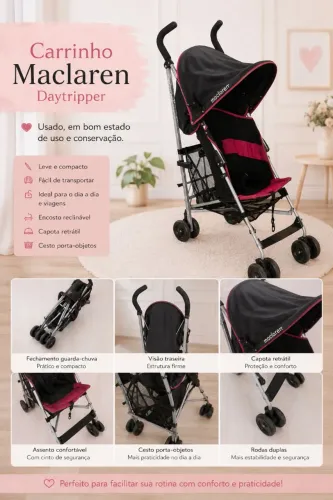 Carrinho de passeio estilo guarda-chuva.