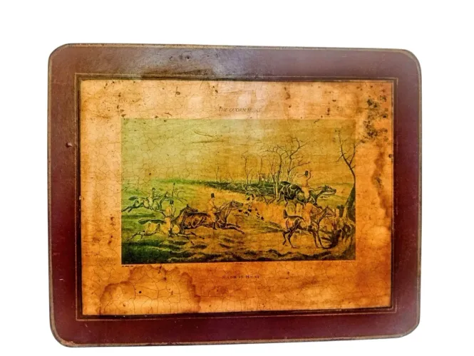 Antiga gravura inglesa Snob is Beat retratando cenas de caça de 1835
