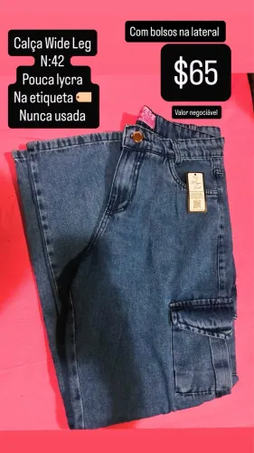 Calça Jeans Wide Leg N:42 ( Na etiqueta) nova