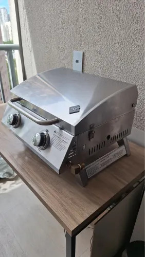 Churrasqueira A Gás Portátil Portable Grill 2 Em Aço Inox