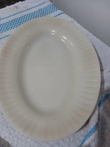 Travessa oval rasa antiga colorex
