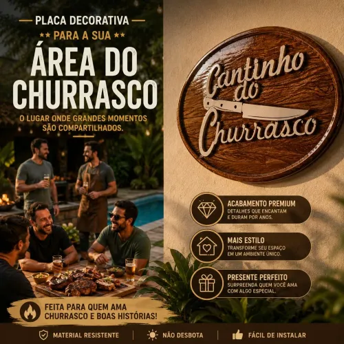 ?Placa Decorativa -Cantinho do Churrasco-?
