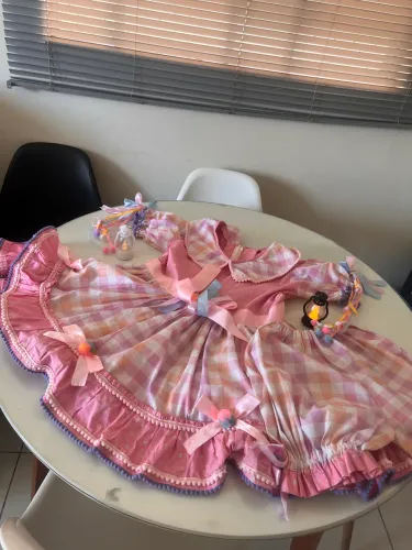 Vestido quadrilha !!! 8 anos lindo ! Maravilhoso completo